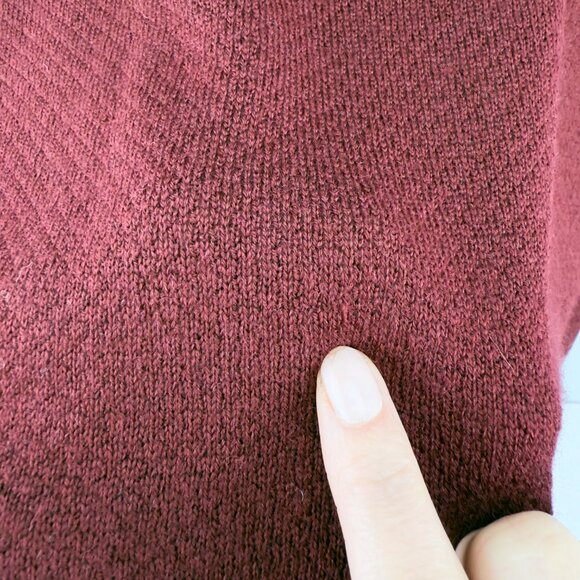 Bayard 1925 Wool Blend Made in Italy Burgundy Crewneck Sweater Size M - Picture 4 of 8